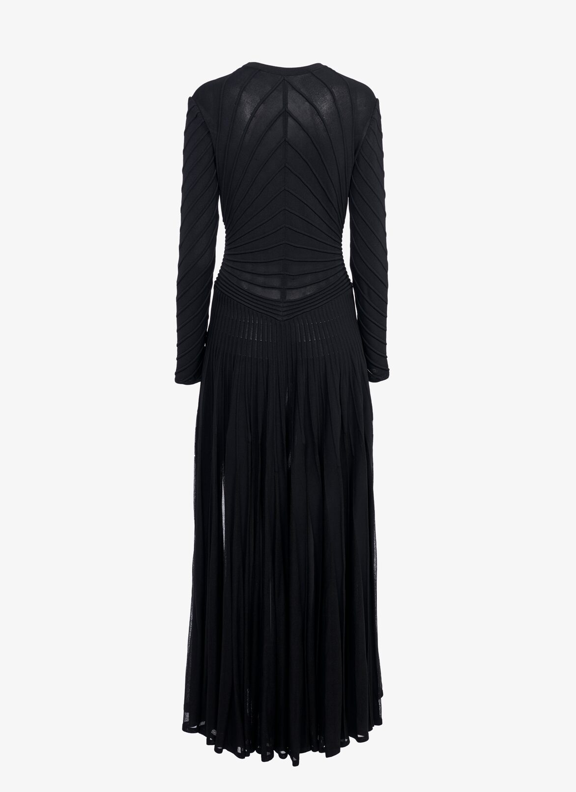 Long-sleeved ottoman knit dress ALAÏA  LONG-SLEEVED OTTOMAN KNIT DRESS